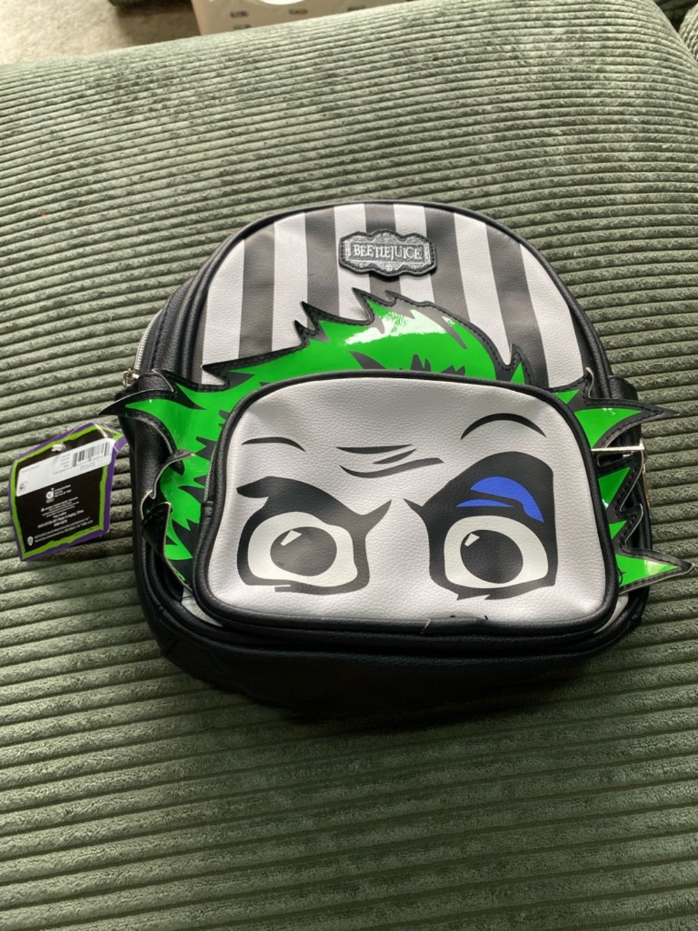 Beetlejuice Green-Accent Character Mini Backpack